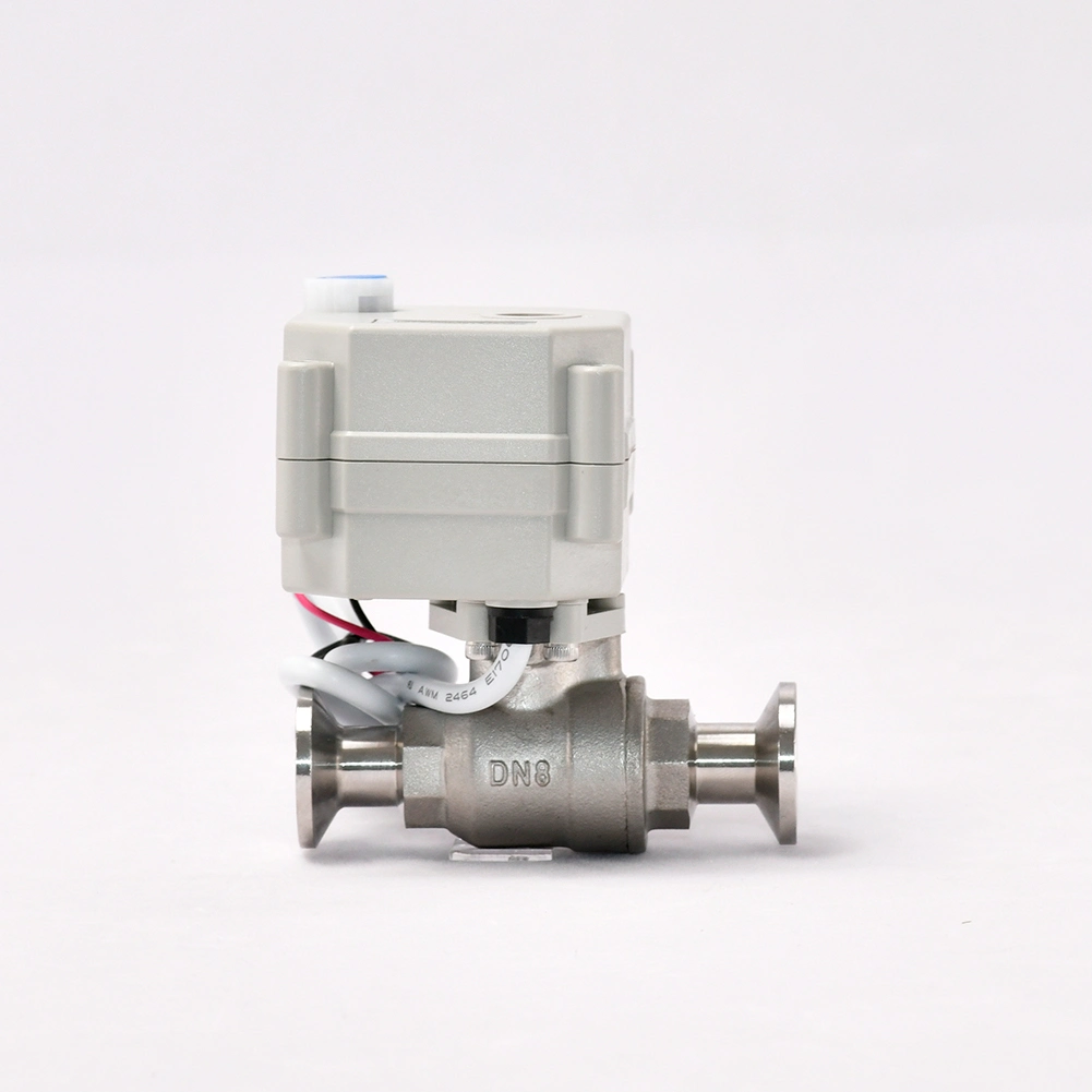 1/4′ ′ Clamp Connection SS304 AC110-230V Manual Override Valve