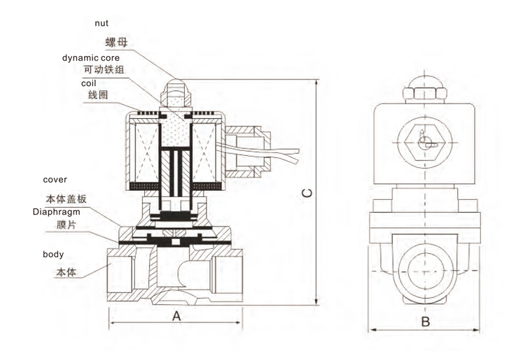 3 Way 24V DC Steam Operated Control Pneumatic Solenoid Valve